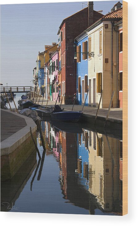 Venezia Wood Print featuring the photograph Burano view by Raffaella Lunelli