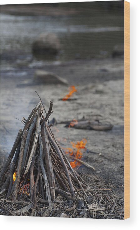 Fire Wood Print featuring the photograph Camp Fire by Carole Hinding