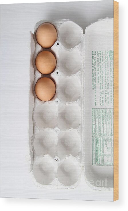 Egg Wood Print featuring the photograph Carton Of Eggs, 10 Of 13 by Photo Researchers, Inc.
