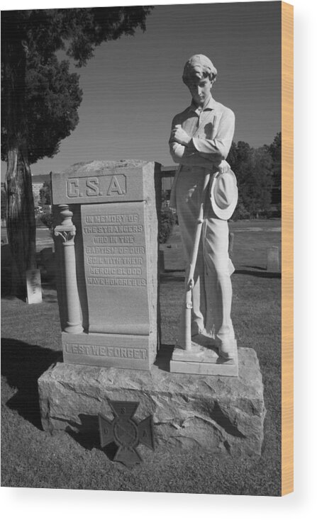 Csa Wood Print featuring the photograph Confederate Soldier Memorial by Kathy Clark