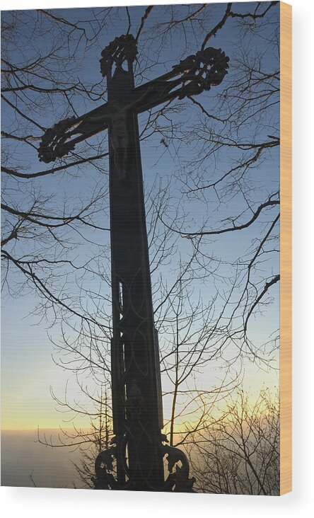 Cross Wood Print featuring the photograph Cross by Matthias Hauser