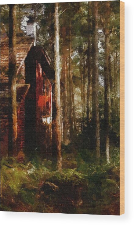 Impressionism Wood Print featuring the painting Forest In Fall by Georgiana Romanovna