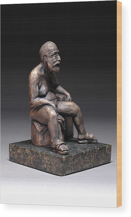 Original Figurative Sculpture Wood Print featuring the sculpture Frankly...Frank by Eduardo Gomez
