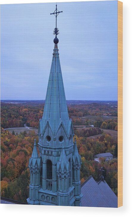 Church Wood Print featuring the photograph Holy Hill Steeple by Kristine Bogdanovich