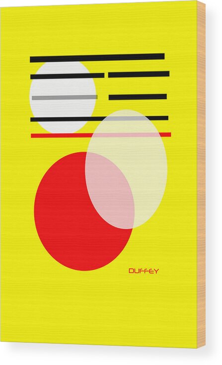 Post Constructivism/geometric Digital Drawings Wood Print featuring the photograph I Ching 5 by Doug Duffey