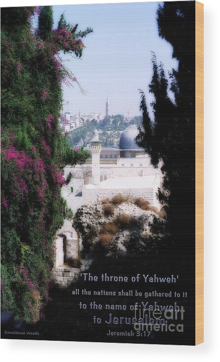 Jerusalem Wood Print featuring the photograph Jerusalem Throne of Yahweh by Constance Woods