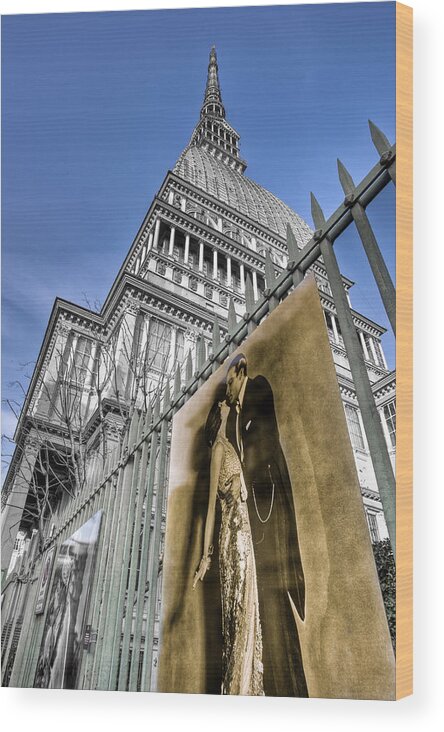 Hdr Wood Print featuring the photograph La Mole Antonelliana by Sonny Marcyan