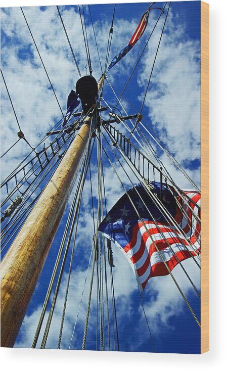 Tall Ships Wood Print featuring the photograph Main Rigging by Randall Cogle