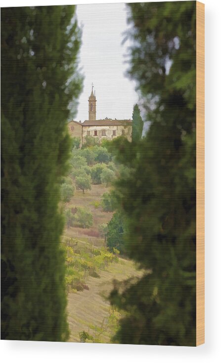 Art Wood Print featuring the photograph Medieval Church of Tuscany by David Letts