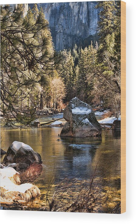 Yosemite Photo Wood Print featuring the photograph Merced River by Bonnie Bruno