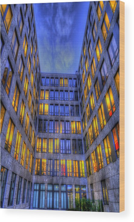 Architecture Wood Print featuring the photograph Modern way to work. by Nathan Wright