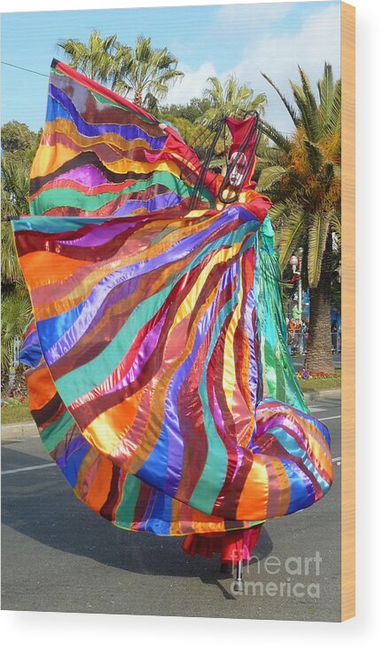 Travel Wood Print featuring the photograph Moments of Carnival. Butterfly by Anna Duyunova
