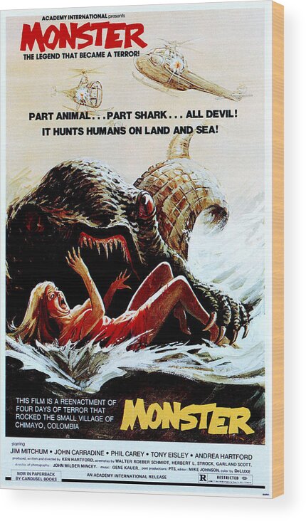 1970s Poster Art Wood Print featuring the photograph Monster, Aka The Toxic Horror, Poster by Everett