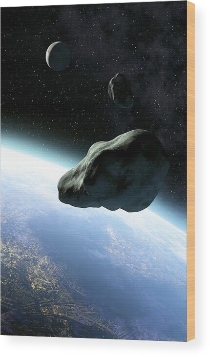 Earth Wood Print featuring the photograph Near-earth Objects, Artwork by Take 27 Ltd