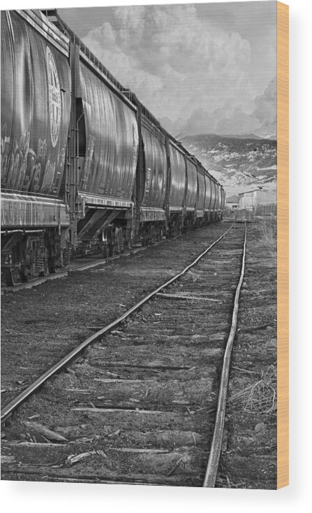 Train Wood Print featuring the photograph Next Tracks In Black and White by James BO Insogna
