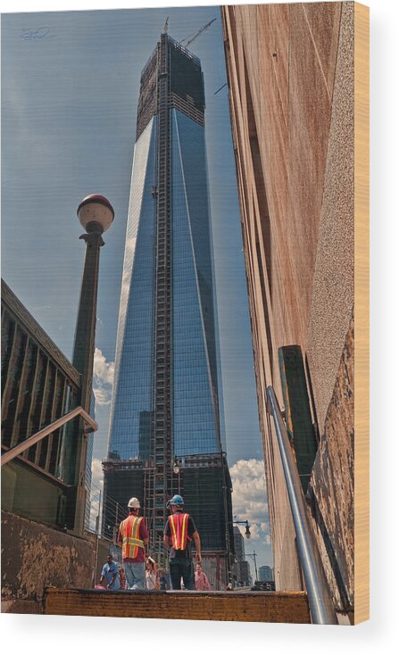World Trade Wood Print featuring the photograph One WTC First Look by S Paul Sahm