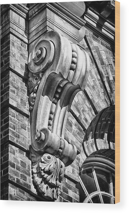 Us Wood Print featuring the photograph Philadelphia Building Detail 6 by Val Black Russian Tourchin