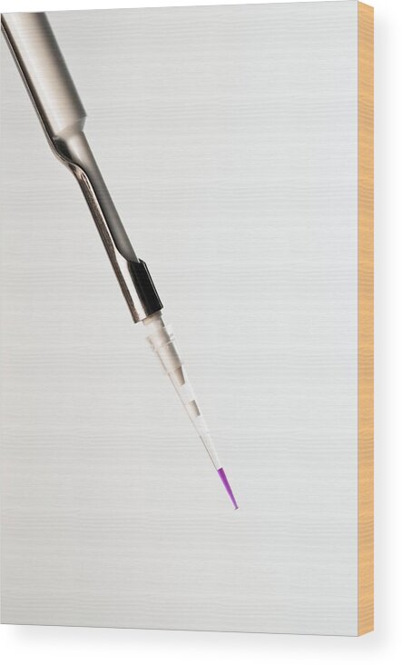 Chemical Wood Print featuring the photograph Pipette by Photostock-israel