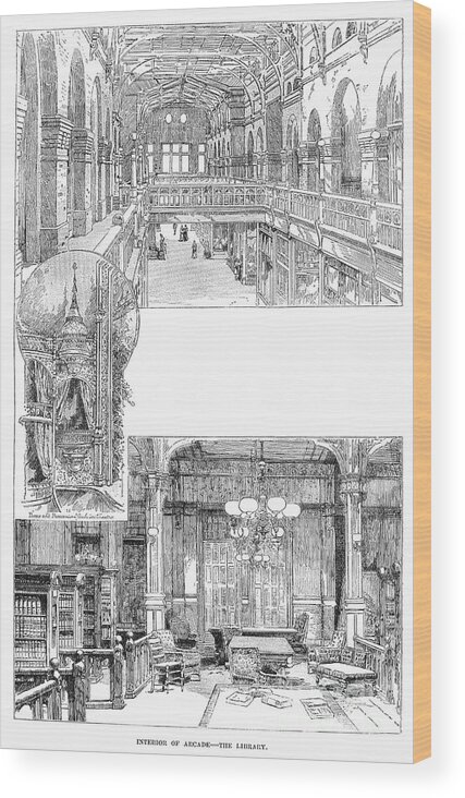 1885 Wood Print featuring the photograph PULLMAN: ARCADE, c1885 by Granger