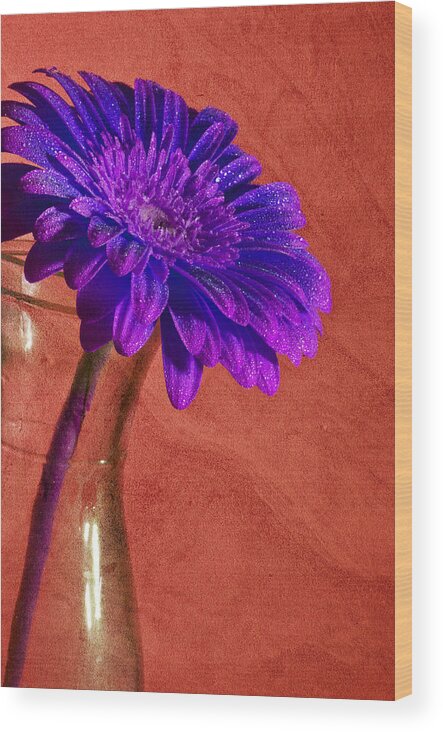 Abstract Wood Print featuring the photograph Purple flower by Nathan Wright