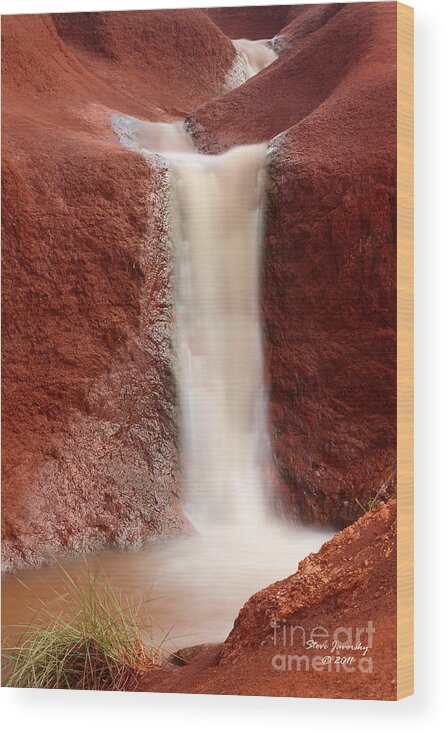 Waterfall Wood Print featuring the photograph Red Dirt Waterfall by Steve Javorsky