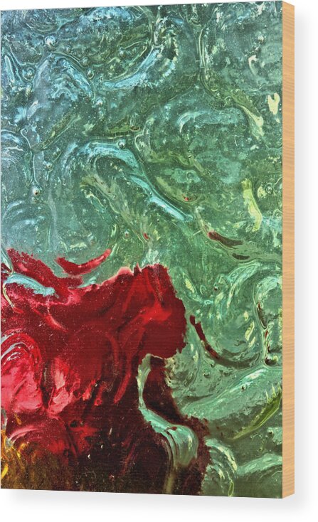 Glass Wood Print featuring the photograph Red Ribbon Rose Under Glass by Tracie Schiebel