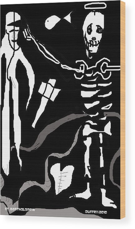 Digital Drawing Wood Print featuring the photograph Saint Bartholomew by Doug Duffey