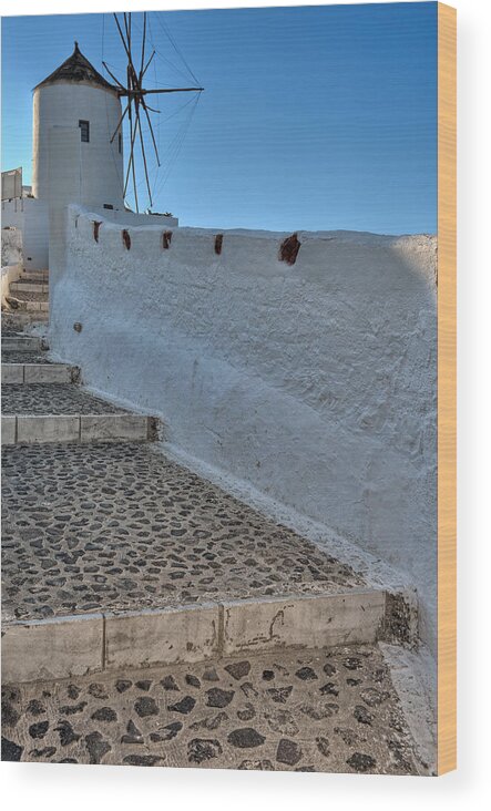 Aegean Wood Print featuring the photograph Santorini - Greece by Constantinos Iliopoulos