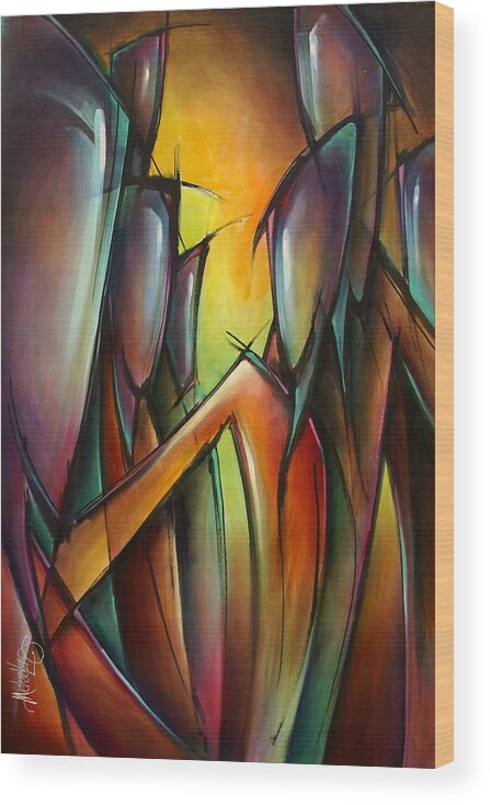 Figurative Wood Print featuring the painting Seven by Michael Lang