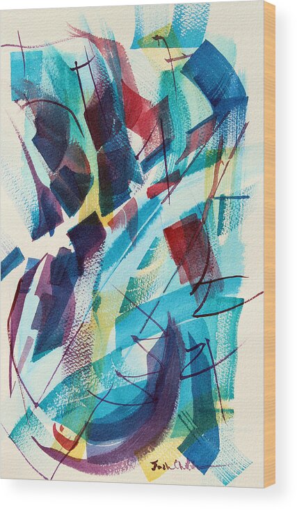 Watercolor Abstract Wood Print featuring the painting Slice. by Josh Chilton