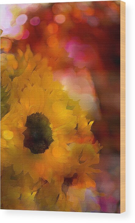 Floral Wood Print featuring the photograph Sunflower 14 by Pamela Cooper