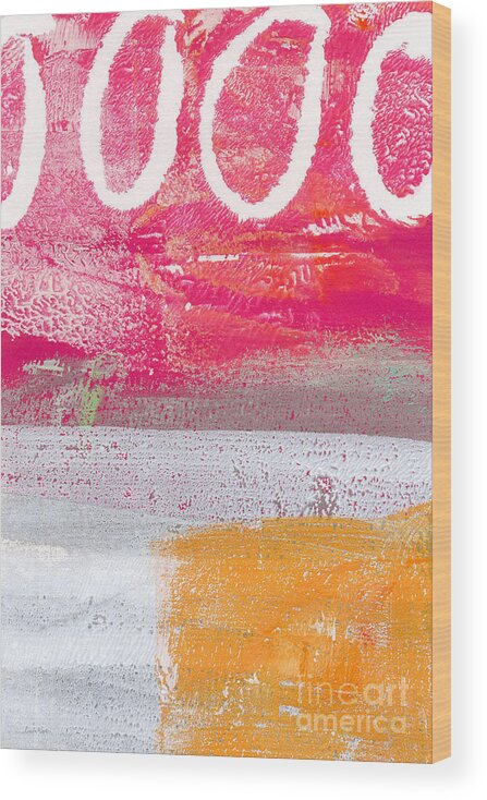 Abstract Wood Print featuring the painting Sweet Summer Day by Linda Woods