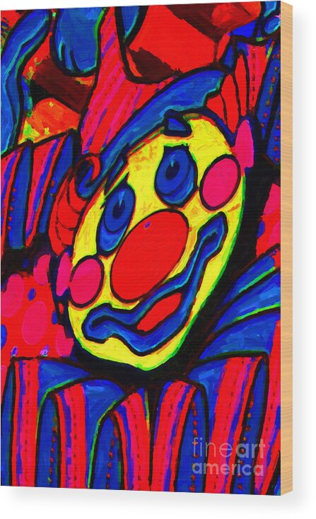 Reno Wood Print featuring the photograph The Circus Circus Clown by Wingsdomain Art and Photography