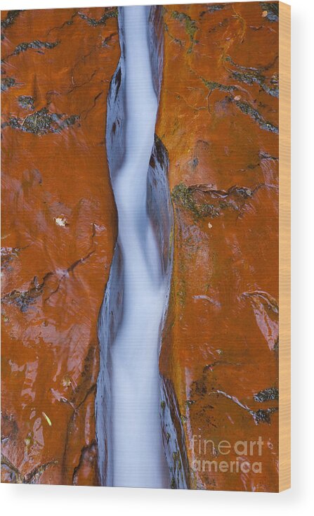Water Photography Wood Print featuring the photograph The Crack by Keith Kapple