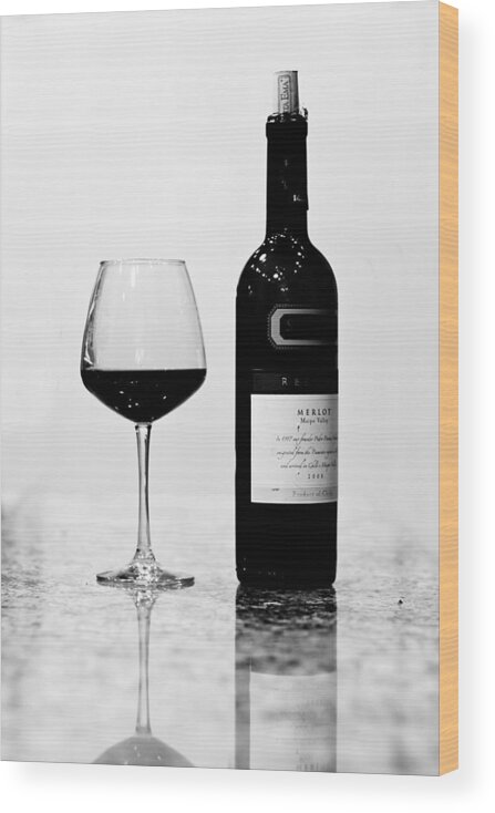 Wine Wood Print featuring the photograph Time to Reflect by April Reppucci