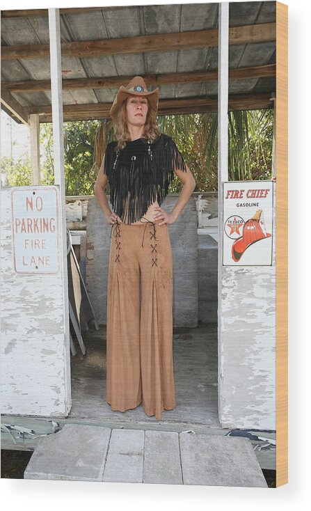 Everglades City Fl.professional Photographer Lucky Cole Wood Print featuring the photograph Tina Loy 607 by Lucky Cole