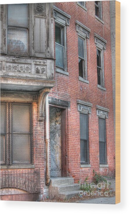 Hdr Wood Print featuring the photograph Urban Decay in Cincinnati by Jeremy Lankford