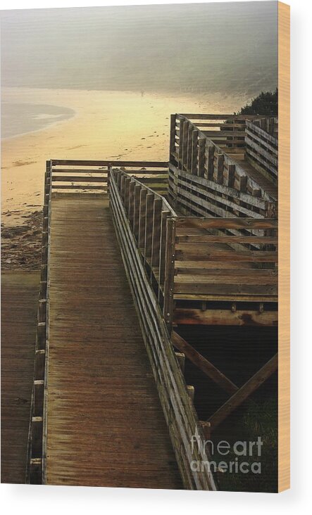 Blair Stuart Wood Print featuring the photograph Walkway to the beach by Blair Stuart