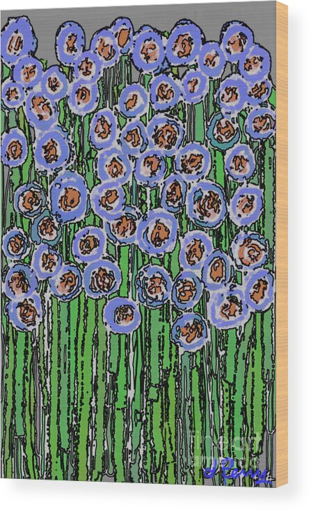 Flower Prints Wood Print featuring the digital art Warriers 2 by D Perry