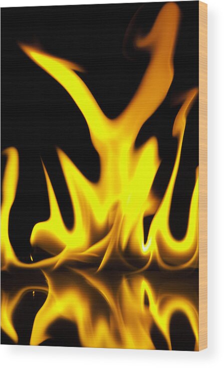 Abstract Framed Prints Wood Print featuring the photograph Waster and Fire by M K Miller