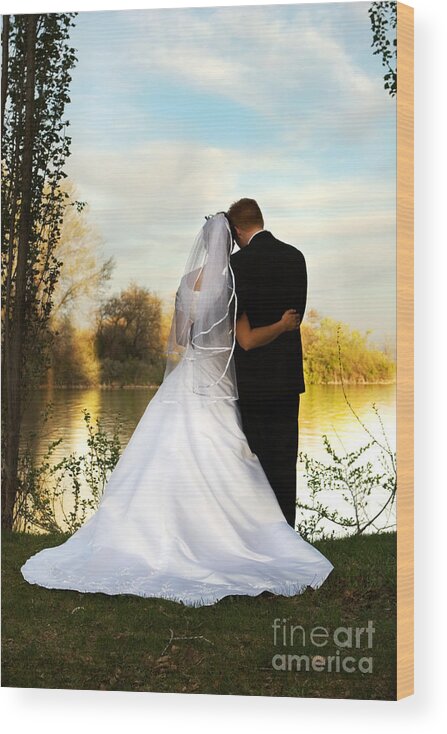 Love Wood Print featuring the photograph Wedding Couple by Cindy Singleton