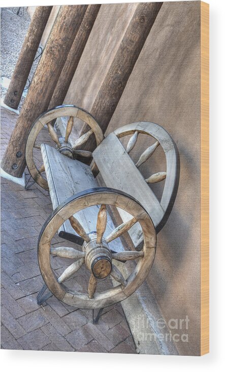 Bench Wood Print featuring the photograph Wheel Bench by Donna Greene