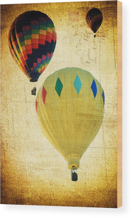 Brown Wood Print featuring the photograph Your Balloon Ride by James Bethanis