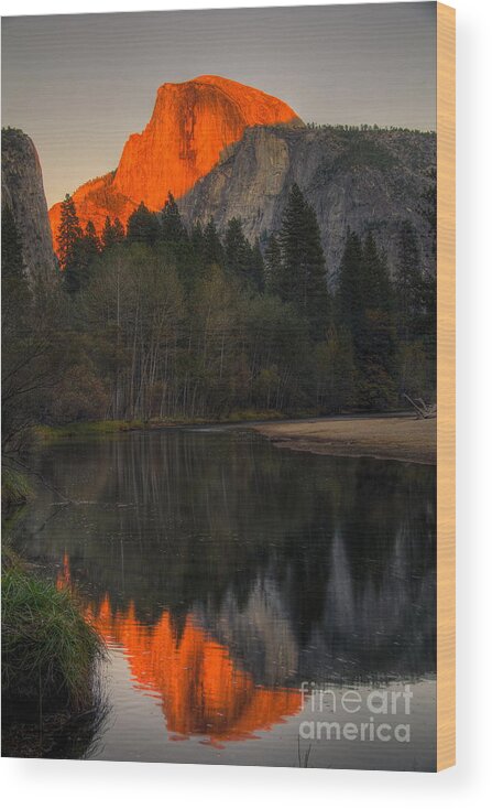 Yosemite Wood Print featuring the photograph Half Dome at Sunset by Alex Morales