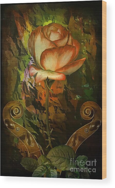 Love Wood Print featuring the painting Rose An Inspiration by Andrzej Szczerski