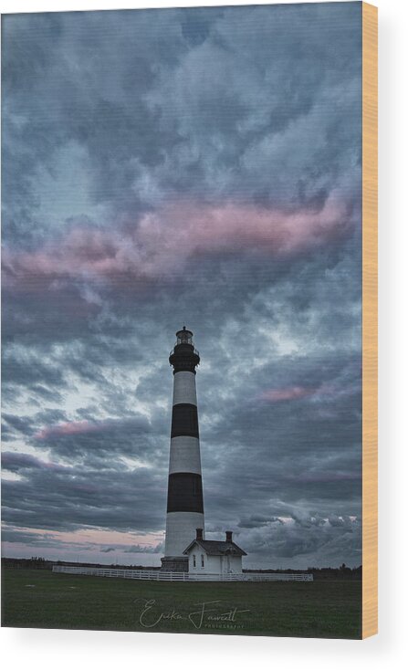 Sunset Wood Print featuring the photograph Bodie Island Sunset #1 by Erika Fawcett