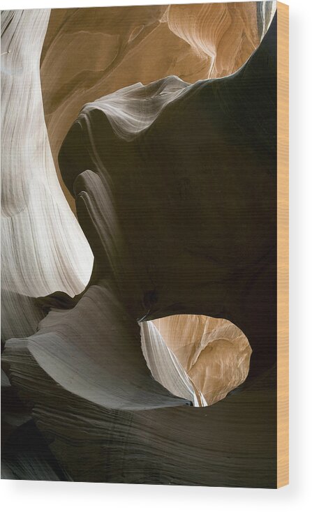 Abstract Wood Print featuring the photograph Canyon Sandstone Abstract by Mike Irwin