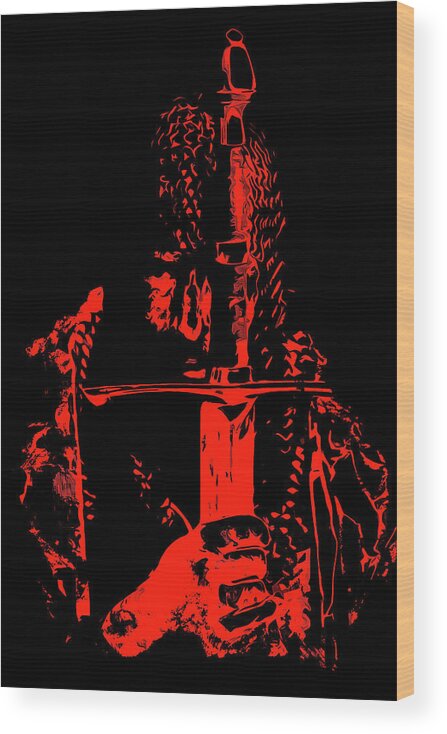 Warrior Wood Print featuring the painting Crusader Warrior #1 by AM FineArtPrints