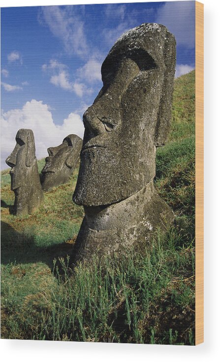 Easter Island Wood Print featuring the photograph Easter Island Moai #1 by Michele Burgess