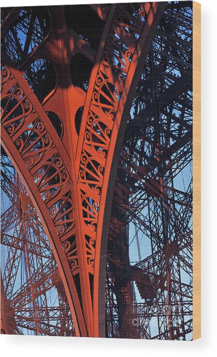 Eiffel Tower Wood Print featuring the photograph Eiffel Tower, Paris by David Bleeker
